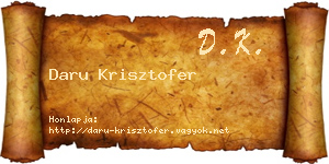 Daru Krisztofer névjegykártya